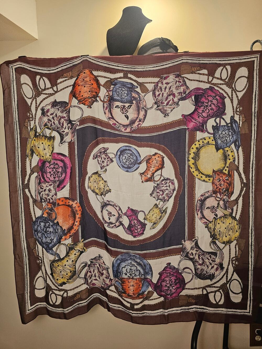 Oversized 44" Tea Pot Square Scarf/Shawl